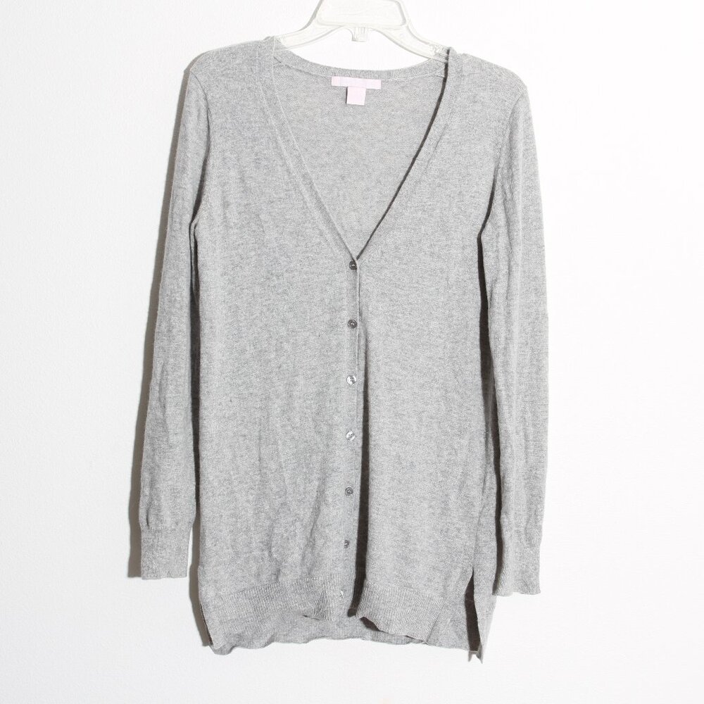 The Cashmere Project Cardigan Sweater Grey Gray Button Front Size Medium
